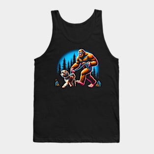 Bigfoot Walking Shih Tzu Stylish Tee for Dog Devotees Tank Top